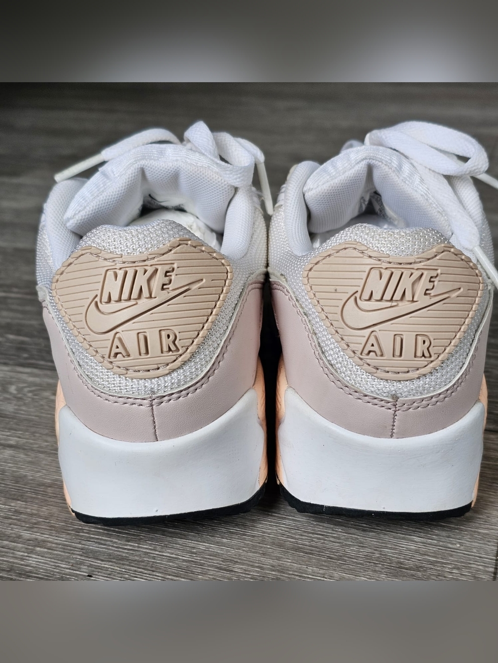 Nike Air Max 90 White Pink Washed Coral Barely Rose Women’s Size 7 Sneakers - Picture 3 of 9